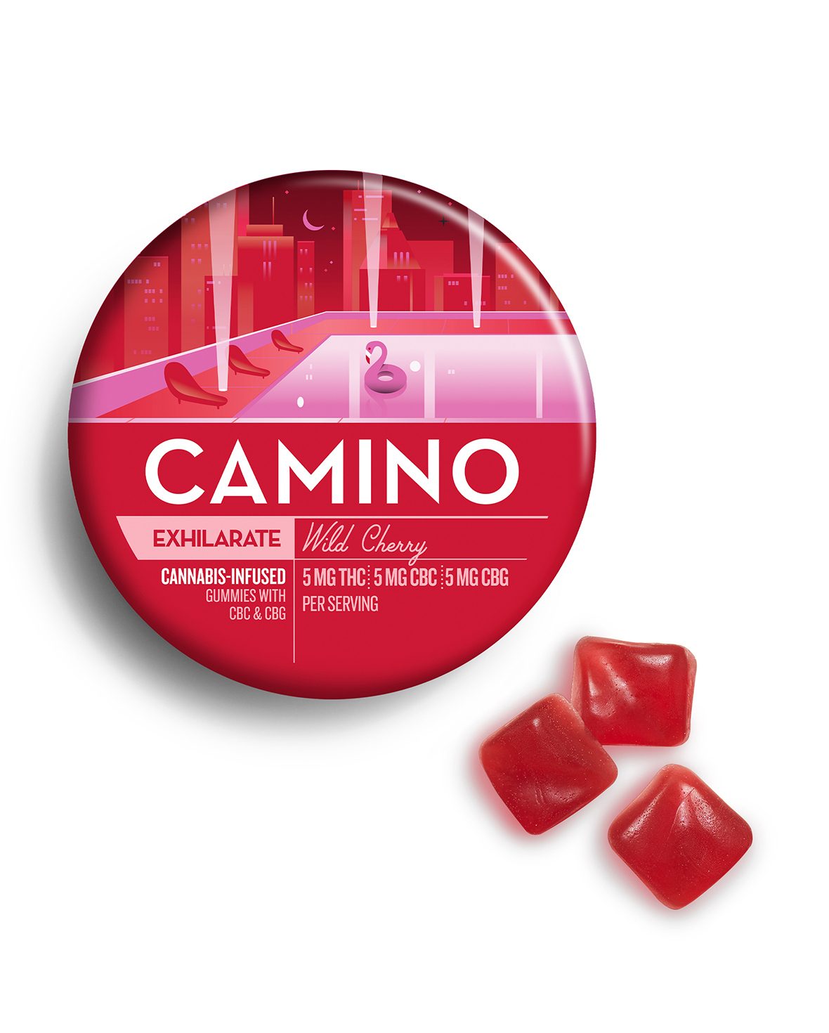 Camino Wild Cherry CBG Exhilarate Gummies