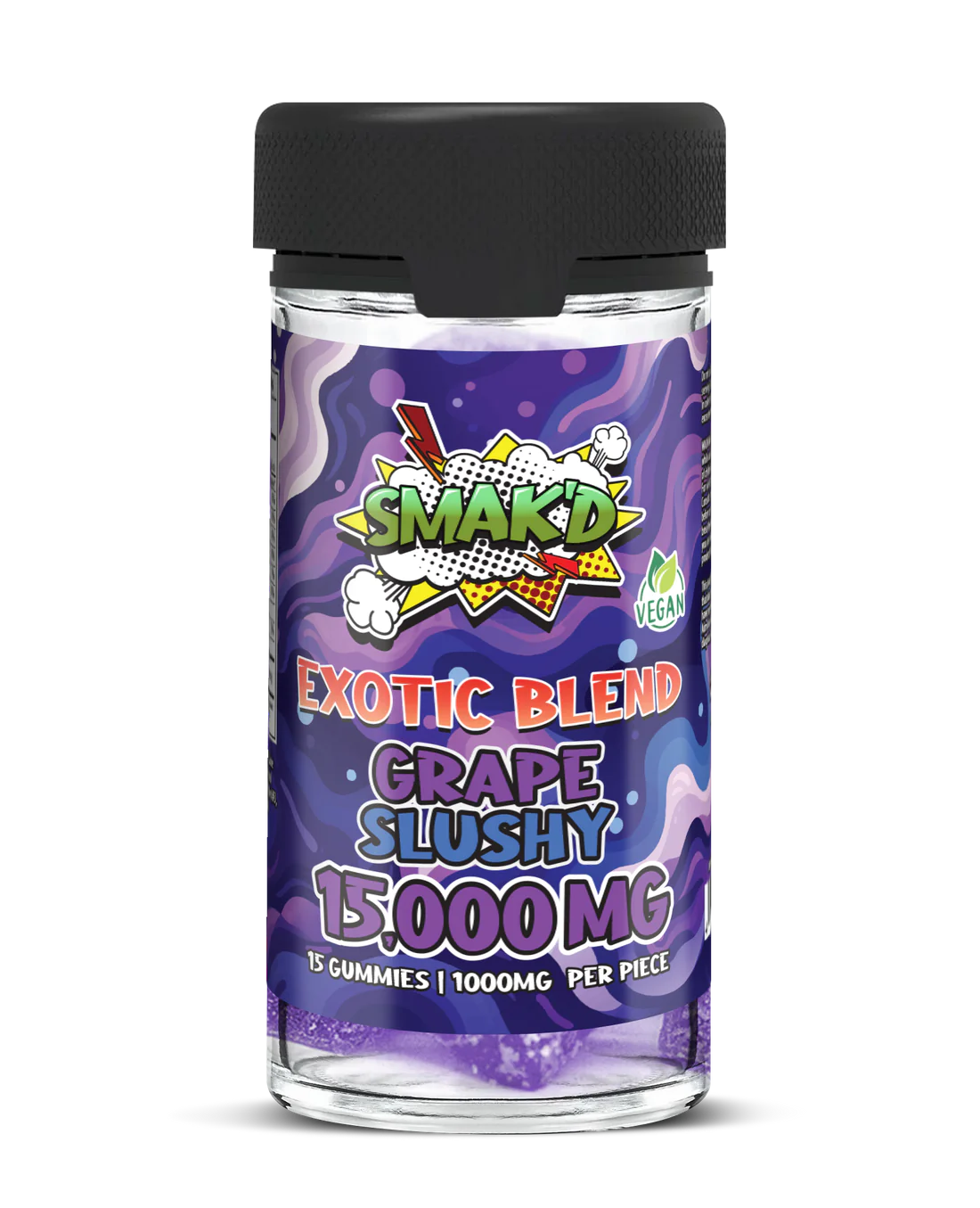 SMAK’D Exotic Blend 15,000mg Gummies – Grape Slushy