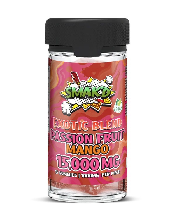 SMAK’D Exotic Blend 15,000mg Gummies – Passion Fruit Mango