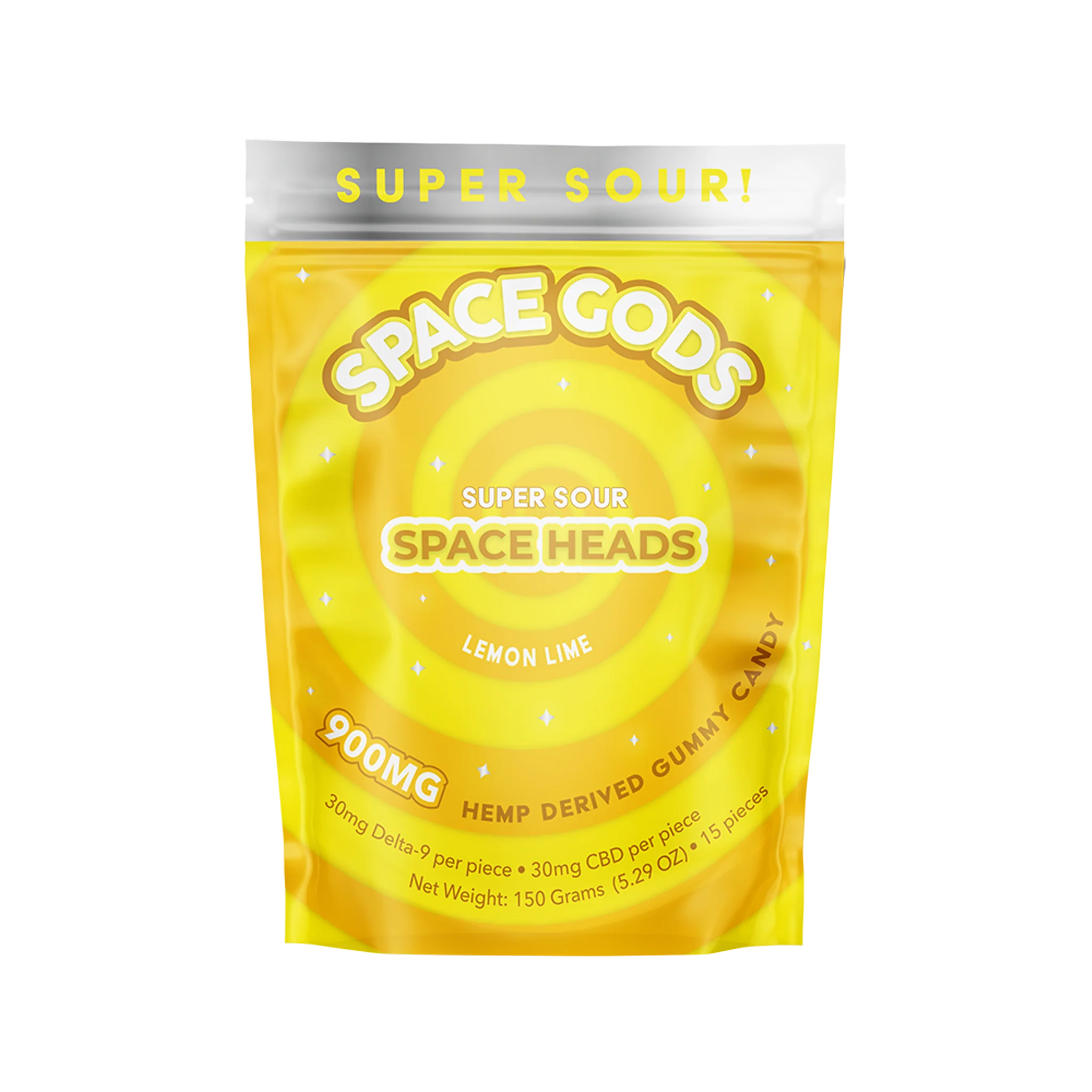 Space Gods D9/CBD 900mg Gummies Lemon Lime