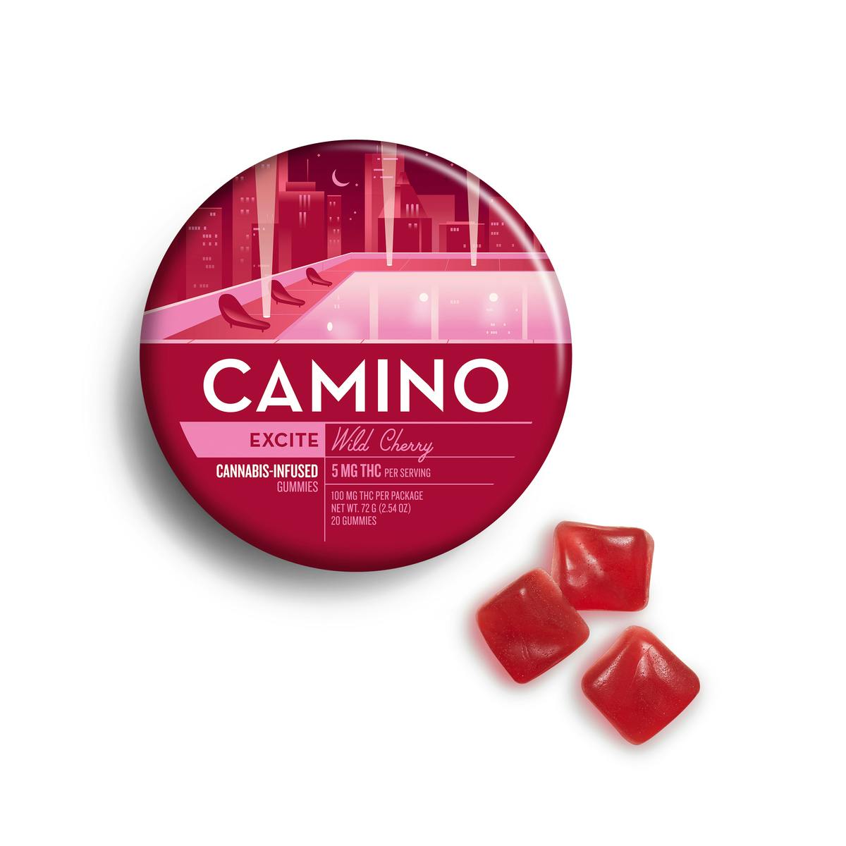 Camino Wild Cherry Excite Gummies