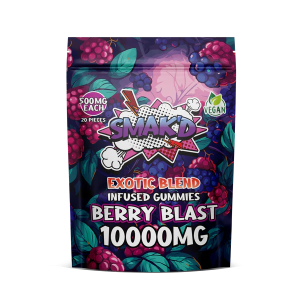 Smak’d Exotic Blend Delta 8 THC Gummies 10k mg Berry Blast