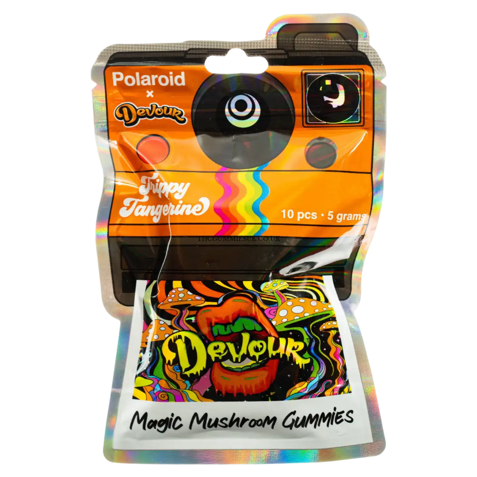 Polaroid x Devour 5g Magic Mushroom Gummies – Trippy Tangerine