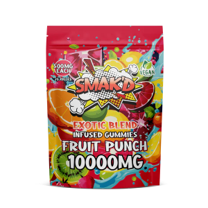 Smak’d Exotic Blend Delta 8 THC Gummies 10k mg Fruit Punch