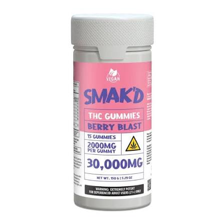 Smak’d THC Blend 30K mg Gummies – Berry Blast