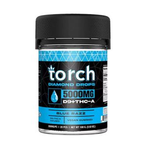 Torch Diamond Drops D9 + THCP 5000mg Gummies Blue Razz