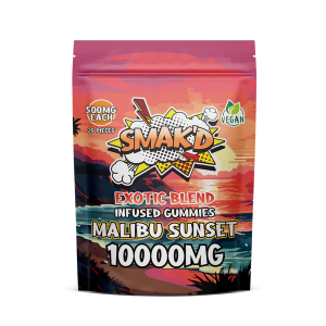 Smak’d Exotic Blend Delta 8 THC Gummies 10k mg Malibu Sunset