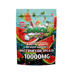 Smak’d Exotic Blend Delta 8 THC Gummies 10k mg Watermelon Splash